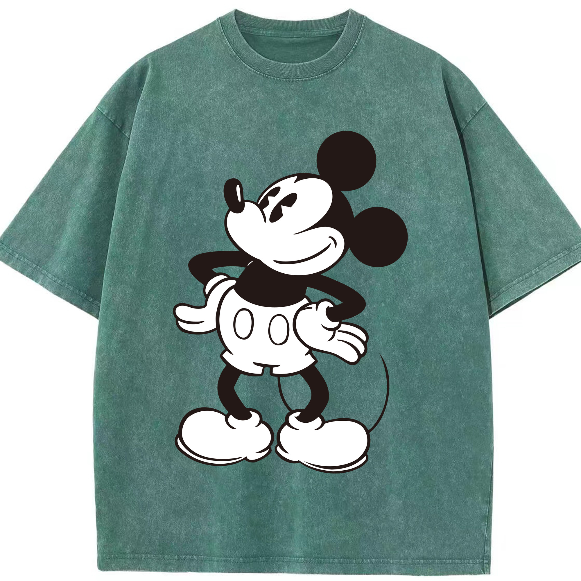 （画像用） ミッキーマウス Mickey Mouse 綿100% ヴィンテージ風 半袖Tシャツ（フロントプリント）